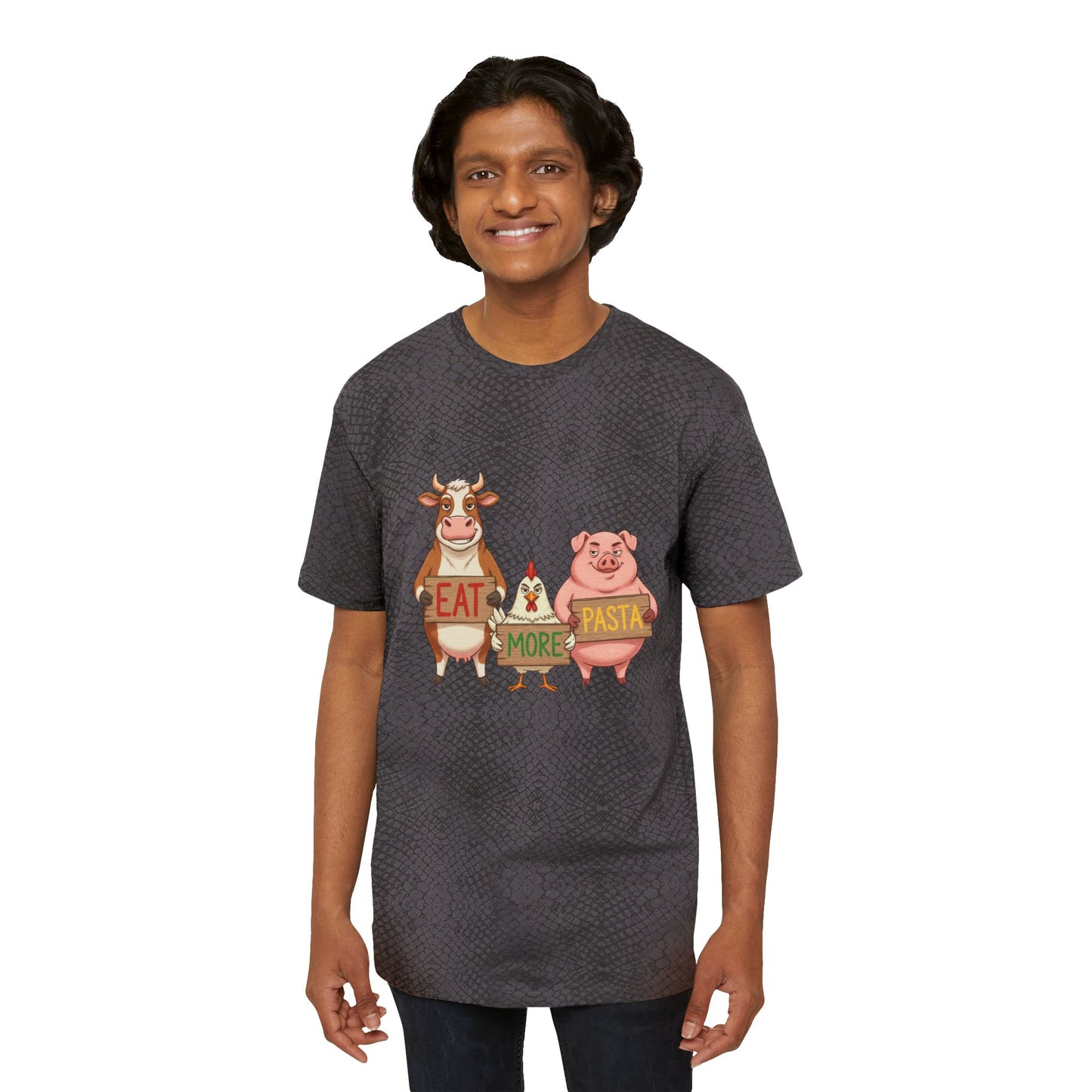 Eat More Pasta T-Shirt — Funny Cow Chicken Pig Graphic Tee