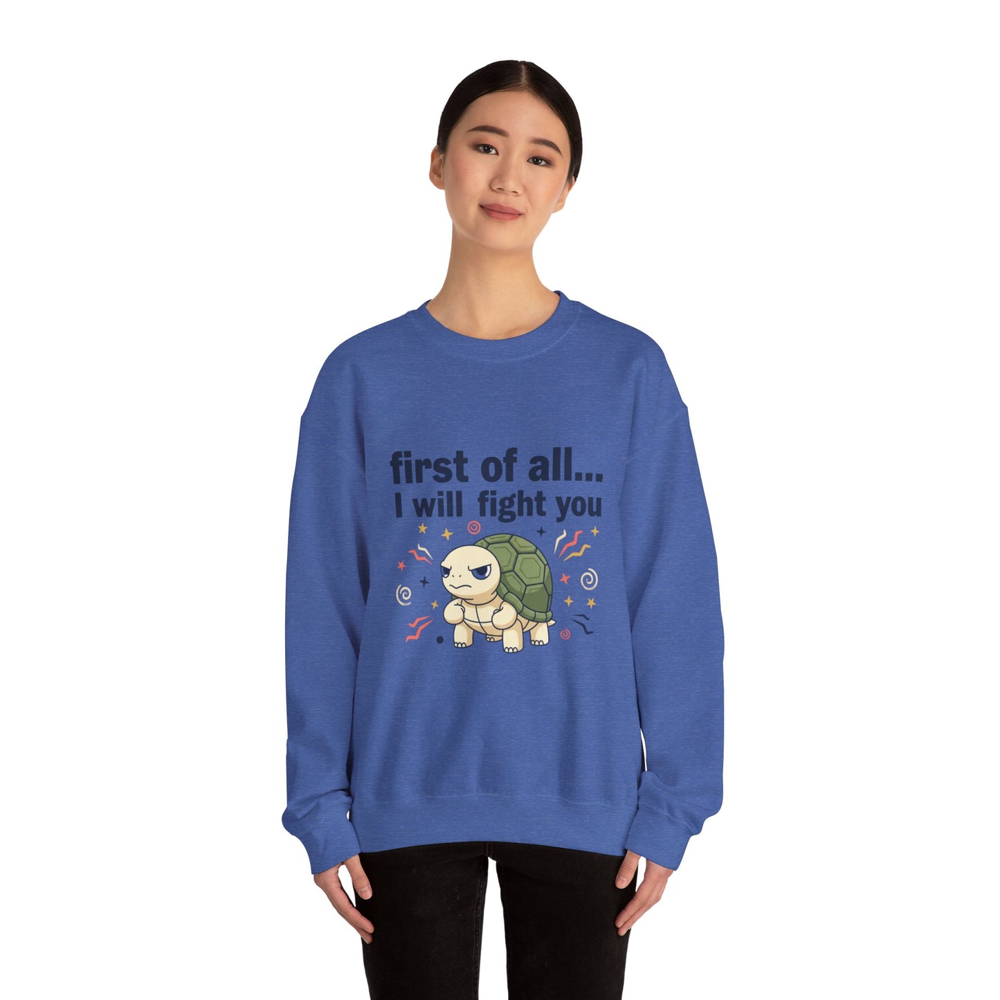 Cute Angry Turtle I Will Fight You sweatshirt | Graphic Crewneck