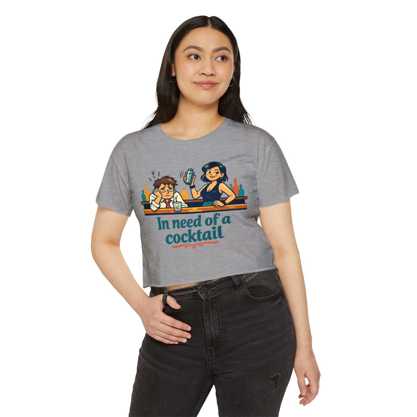 In Need of a Cocktail crop top | Women's festival shirt, bar humor