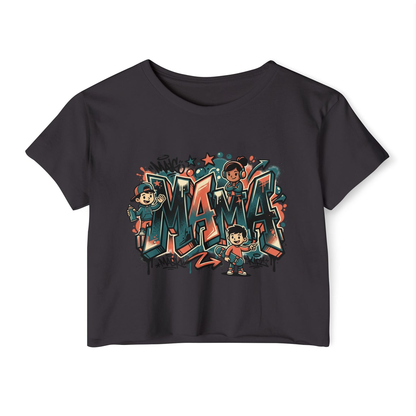 Mama Graffiti Crop Top — Urban Street Art Mother's Day Tee