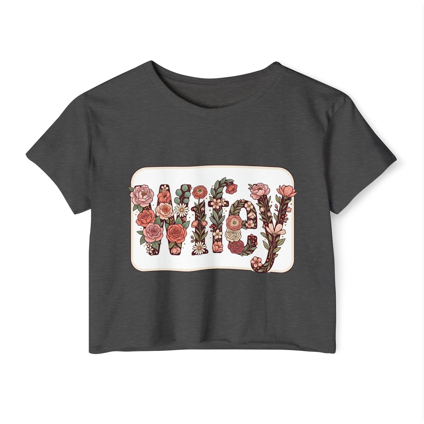 Women's 'Wifey' Floral Crop Top — Boho Festival Graphic Tee