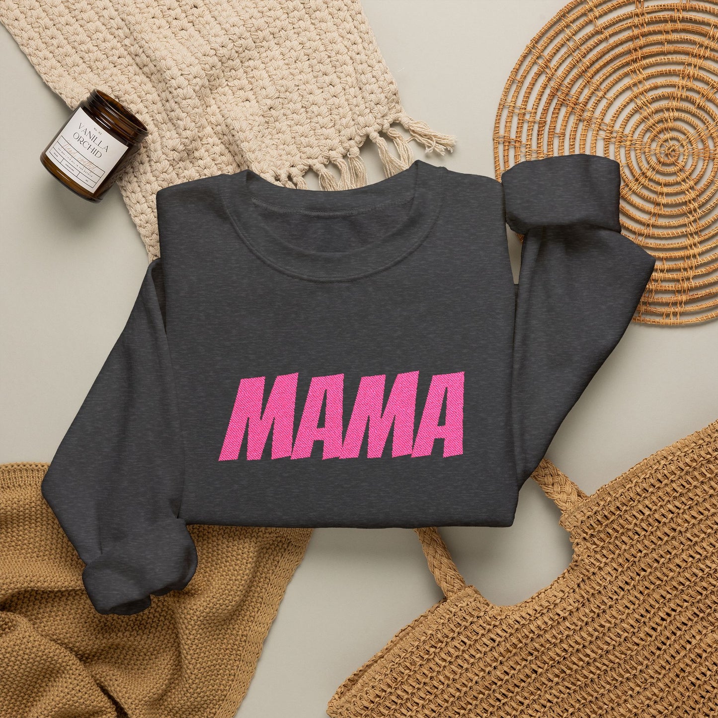 Pink Glitter MAMA Crewneck Sweatshirt | Mama Mom Mother's Day Top