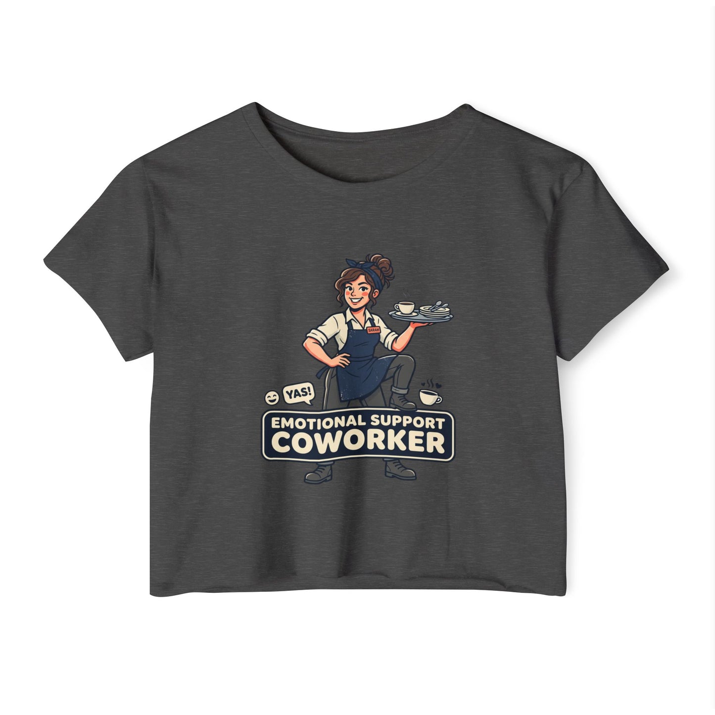 Emotional Support Coworker Crop Top — Funny Festival Women's Tee