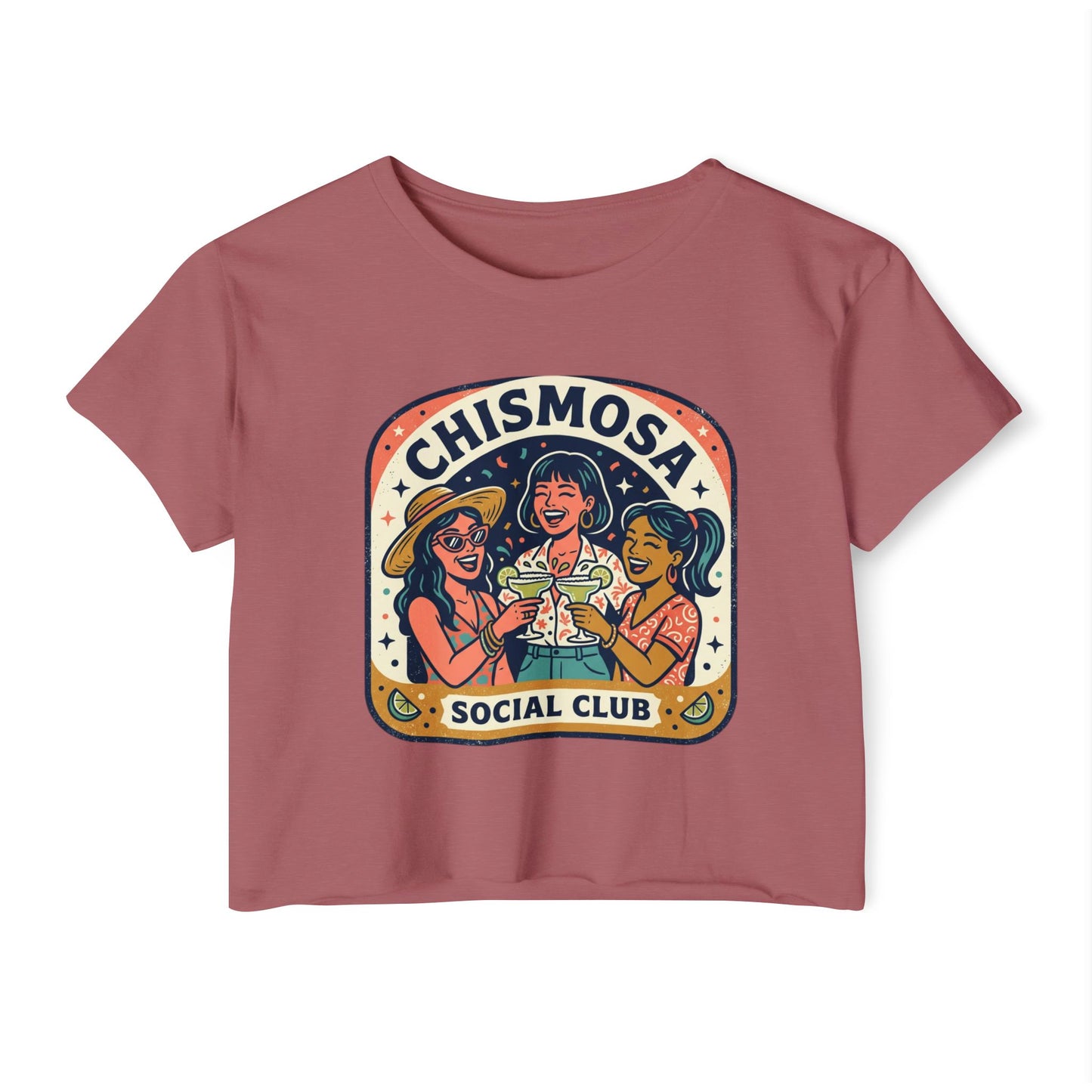 Chismosa Social Club Crop Top — Women's Festival Graphic Tee