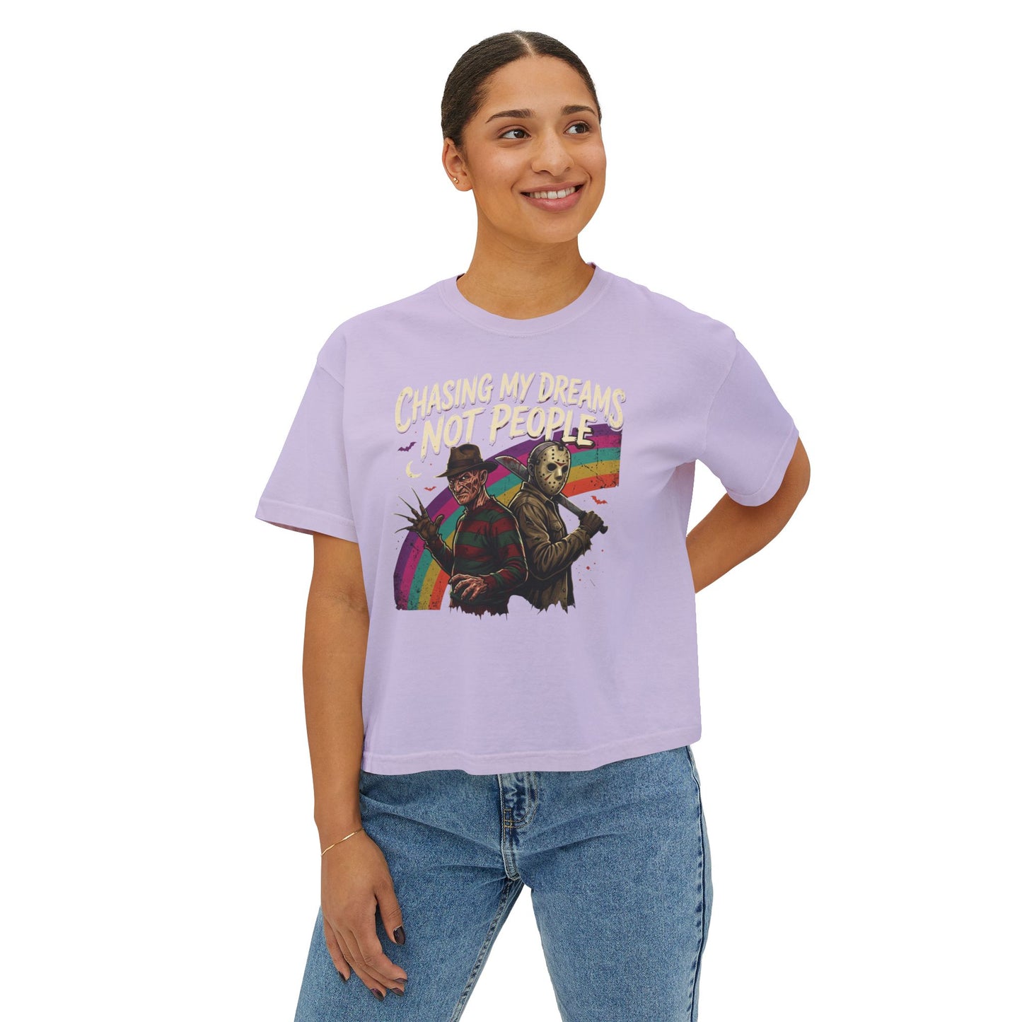 Chasing My Dreams Not People Graphic Tee | Horror Rainbow Design