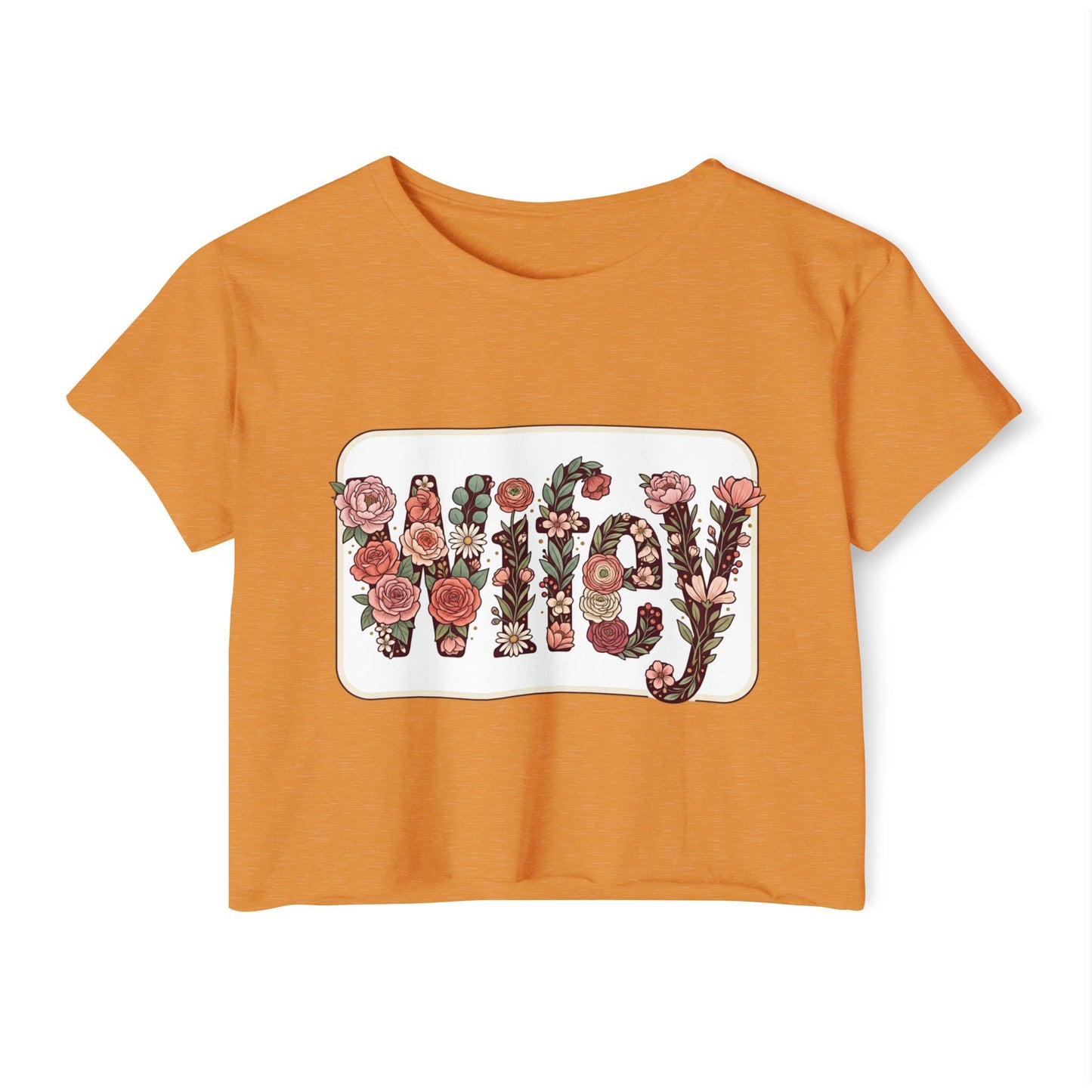 Women's 'Wifey' Floral Crop Top — Boho Festival Graphic Tee