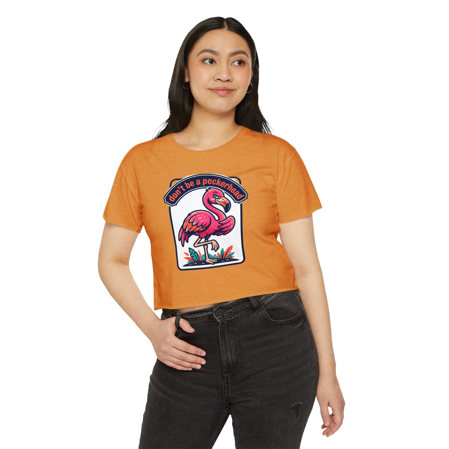 Flamingo 'Don't Be a Peckerhead' Festival Crop Top