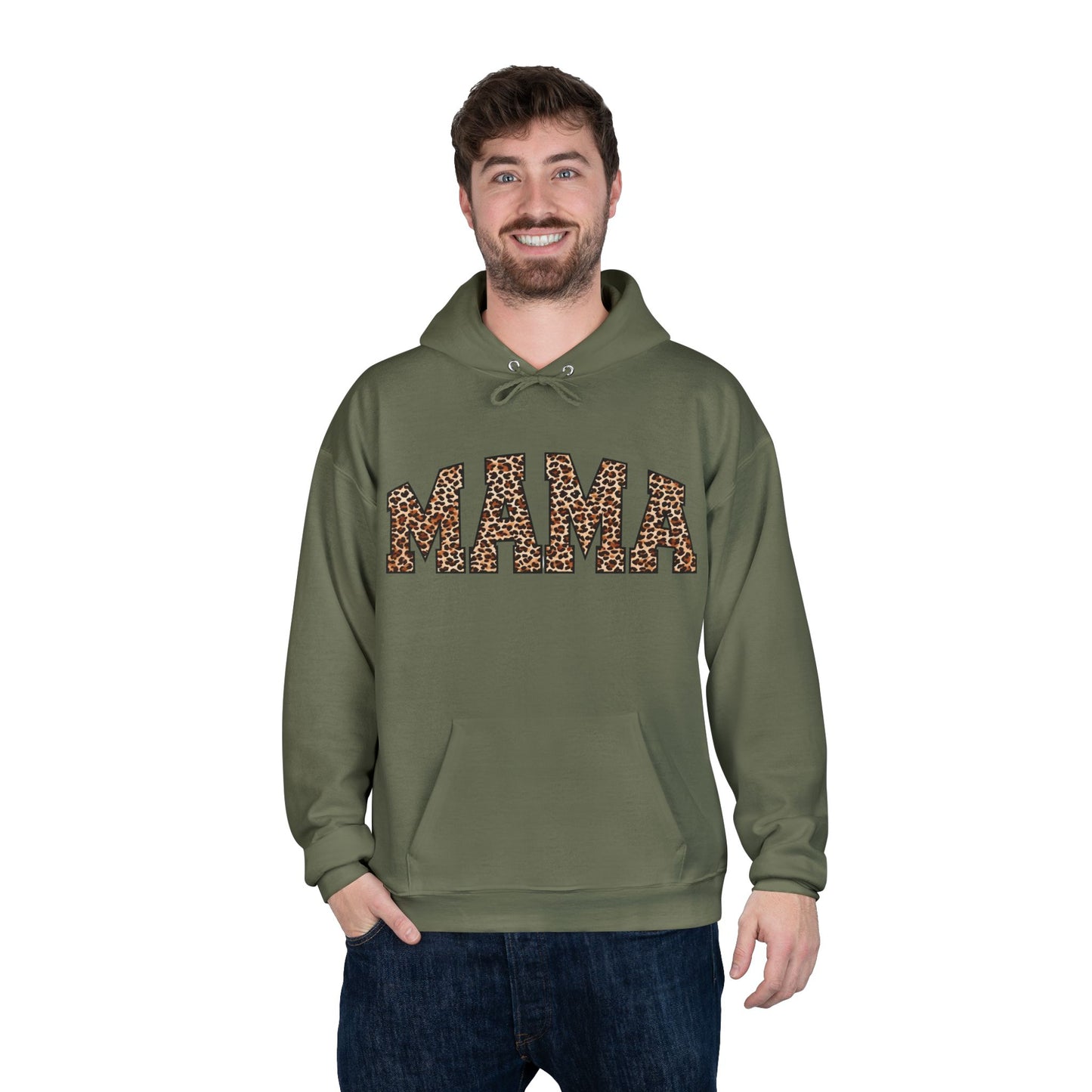 Leopard Print Mama Hoodie - Unisex EcoSmart® Pullover Sweatshirt