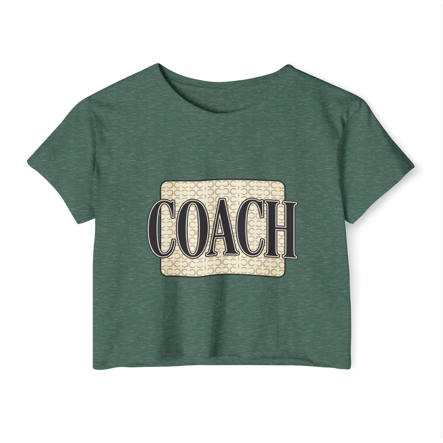 Coach Cropped Tee — Vintage Logo Festival Crop Top for Women