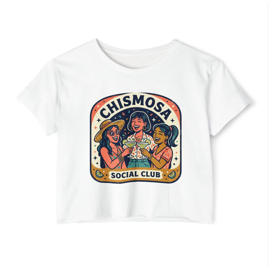 Chismosa Social Club Crop Top — Women's Festival Graphic Tee