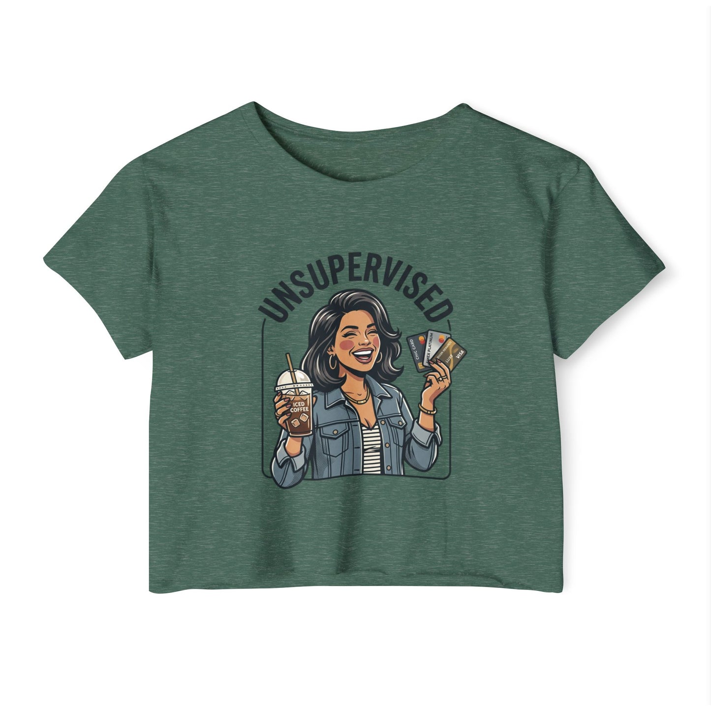 Crop Top — "Unsupervised" Graphic Women's Festival Crop Top