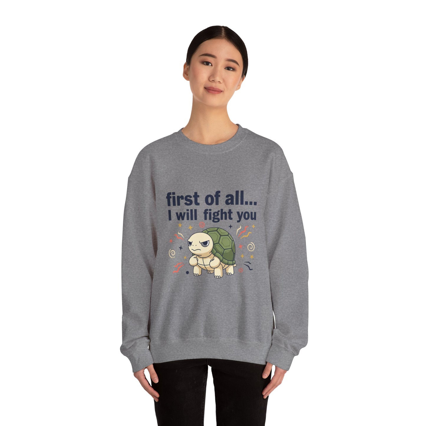 Cute Angry Turtle I Will Fight You sweatshirt | Graphic Crewneck