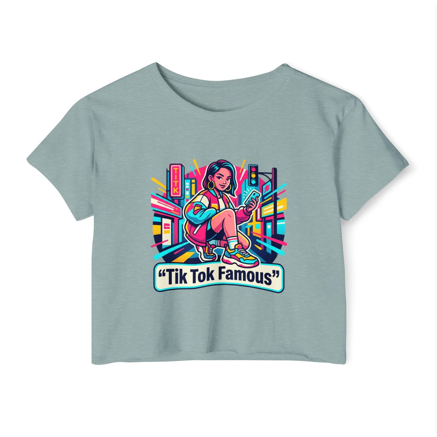 Tik Tok Famous Festival Crop Top — Neon Girl Streetwear Tee