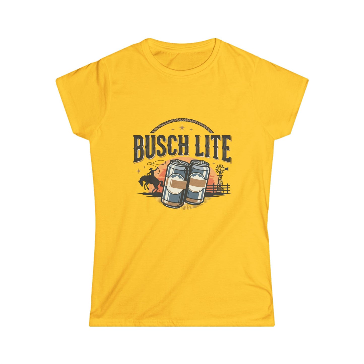 Busch Lite beer cans Tee | Vintage brewery logo, picnic scene