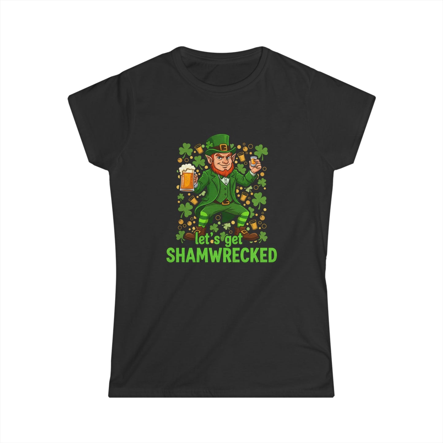 Shamrock Leprechaun Drinking Tee | St. Patrick's Day Shamwrecked Shirt