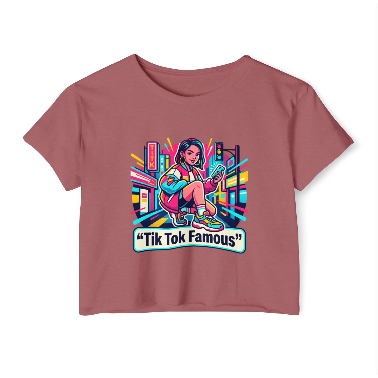Tik Tok Famous Festival Crop Top — Neon Girl Streetwear Tee