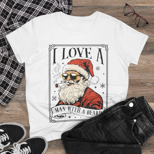 Santa Women's Tee, Funny Christmas Shirt, Holiday Gift for Her, Cute Santa Graphic Tee, Santa Lover Apparel, christmas