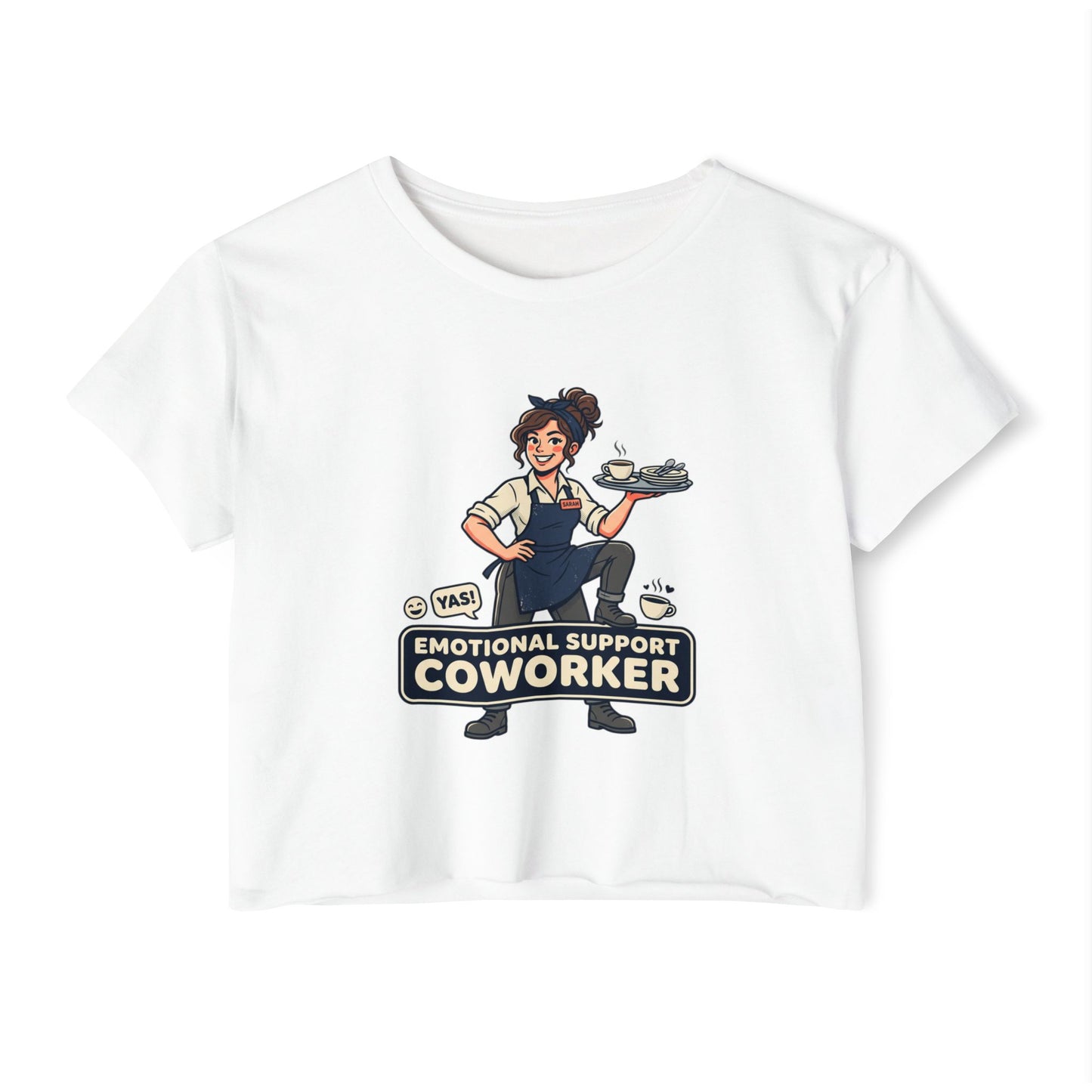 Emotional Support Coworker Crop Top — Funny Festival Women's Tee
