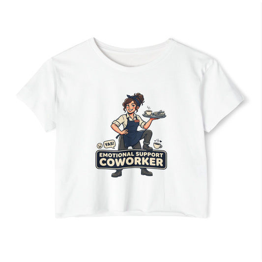 Emotional Support Coworker Crop Top — Funny Festival Women's Tee