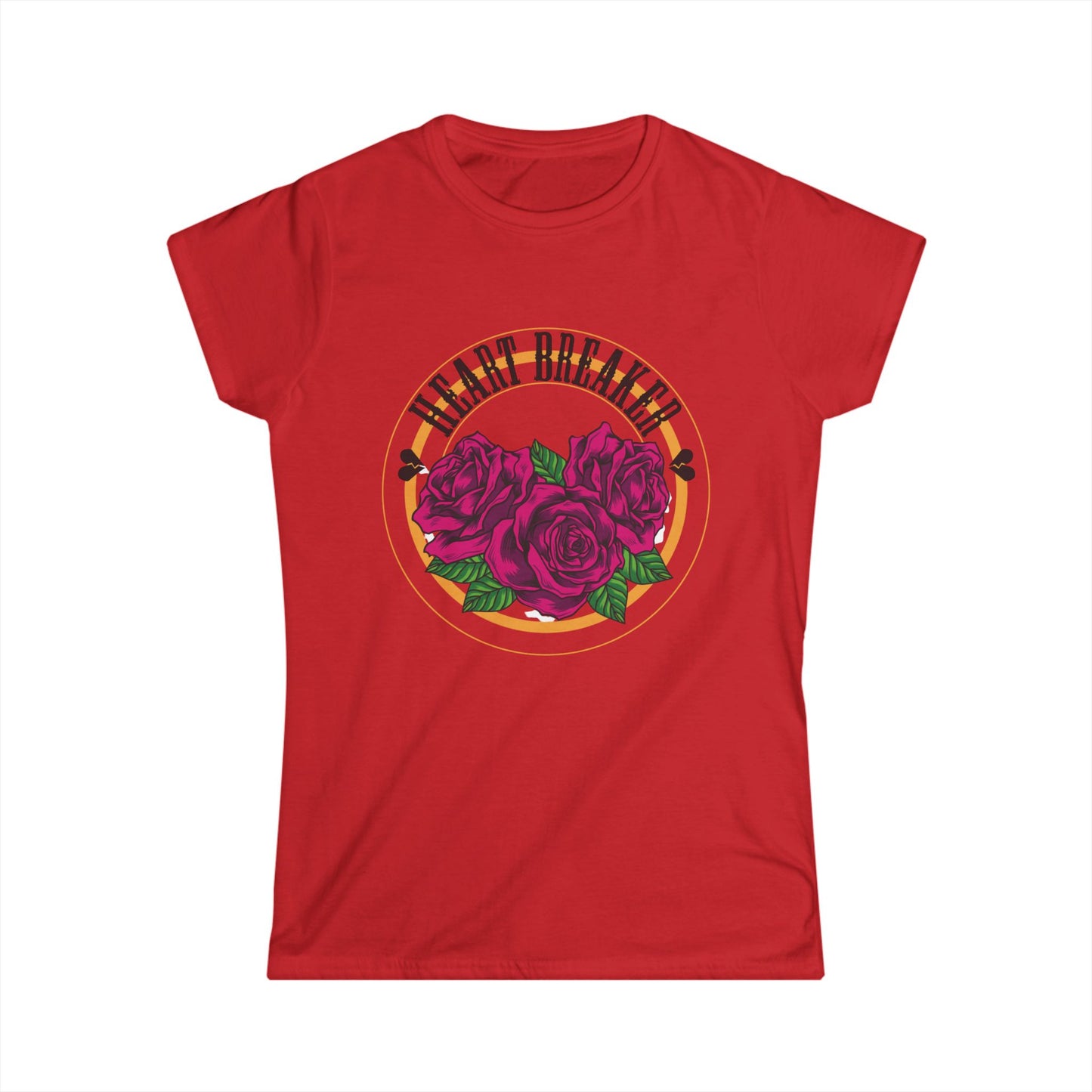 Heartbreaker Roses Tee | Pink Rose Graphic, Vintage Script, valentines tee