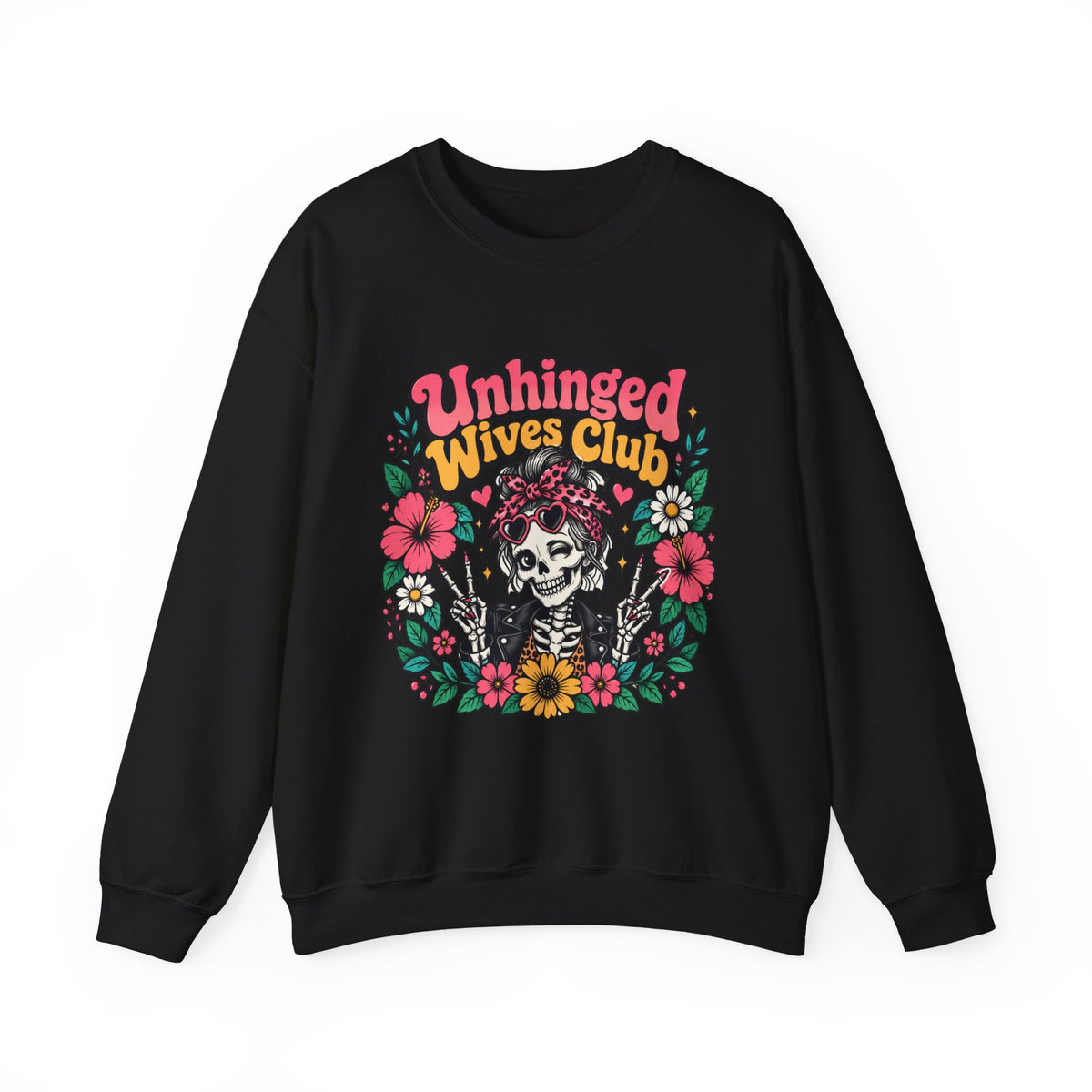 Unhinged Wives Club Skeleton Floral Sweatshirt