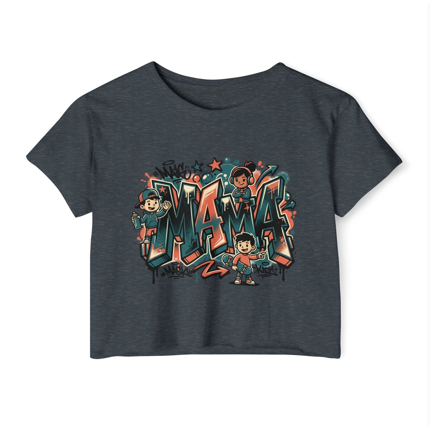 Mama Graffiti Crop Top — Urban Street Art Mother's Day Tee