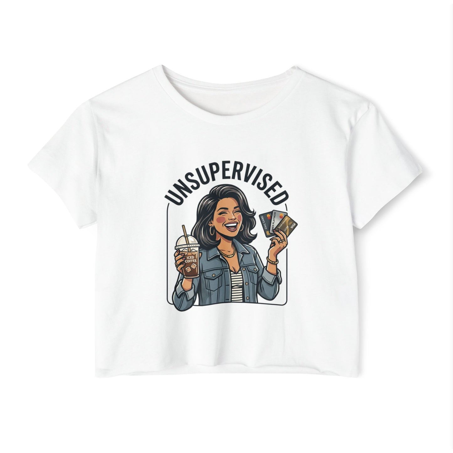 Crop Top — "Unsupervised" Graphic Women's Festival Crop Top