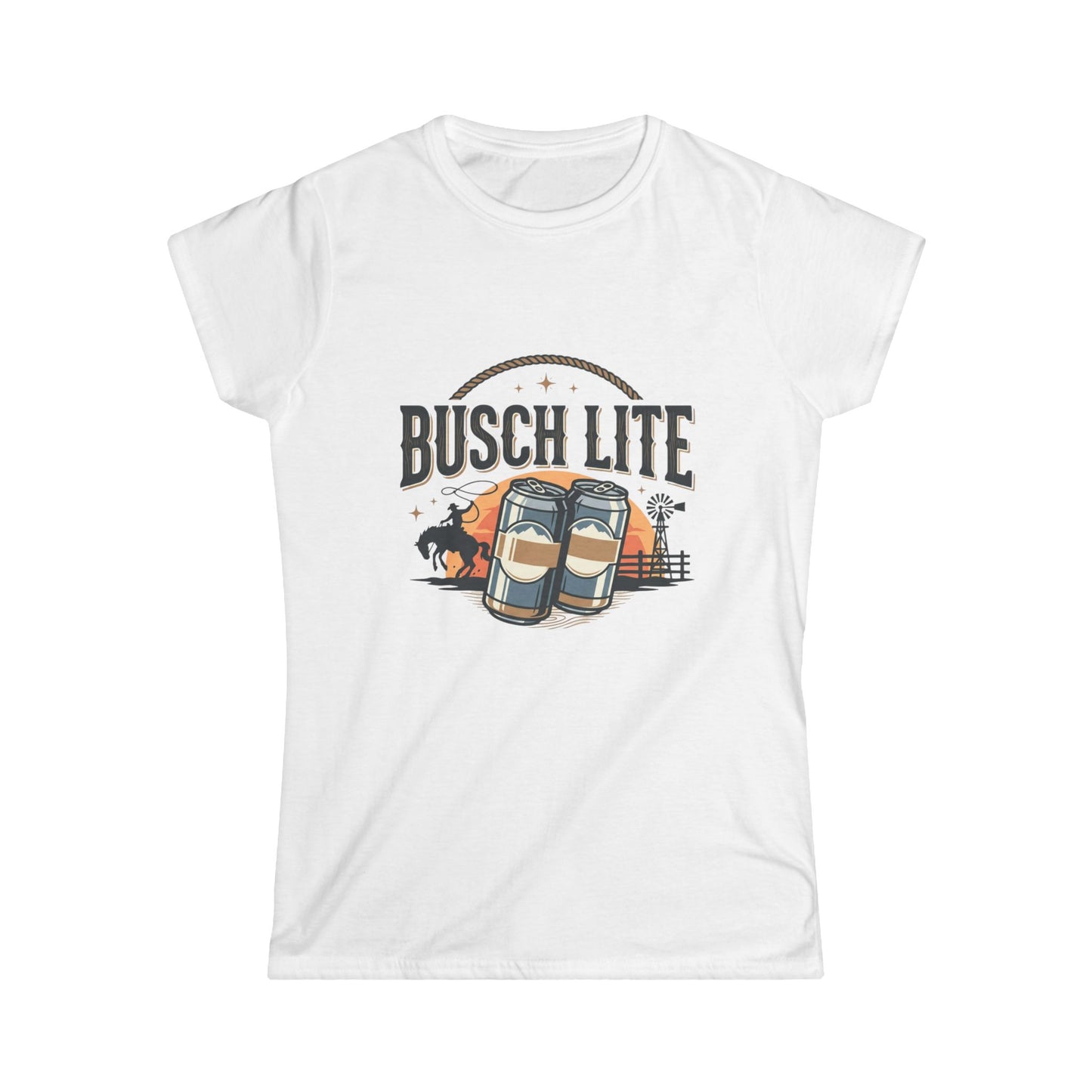 Busch Lite beer cans Tee | Vintage brewery logo, picnic scene