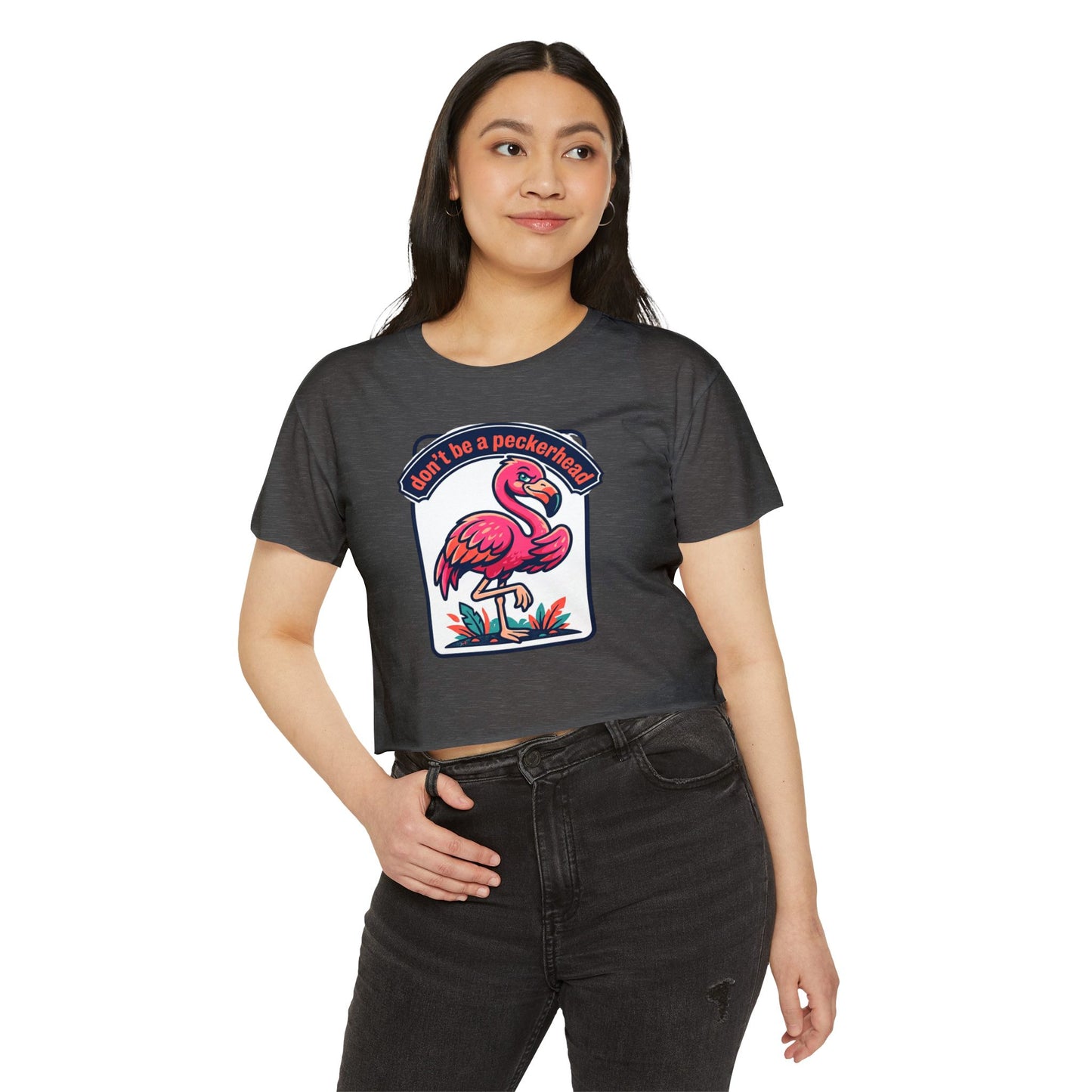 Flamingo 'Don't Be a Peckerhead' Festival Crop Top