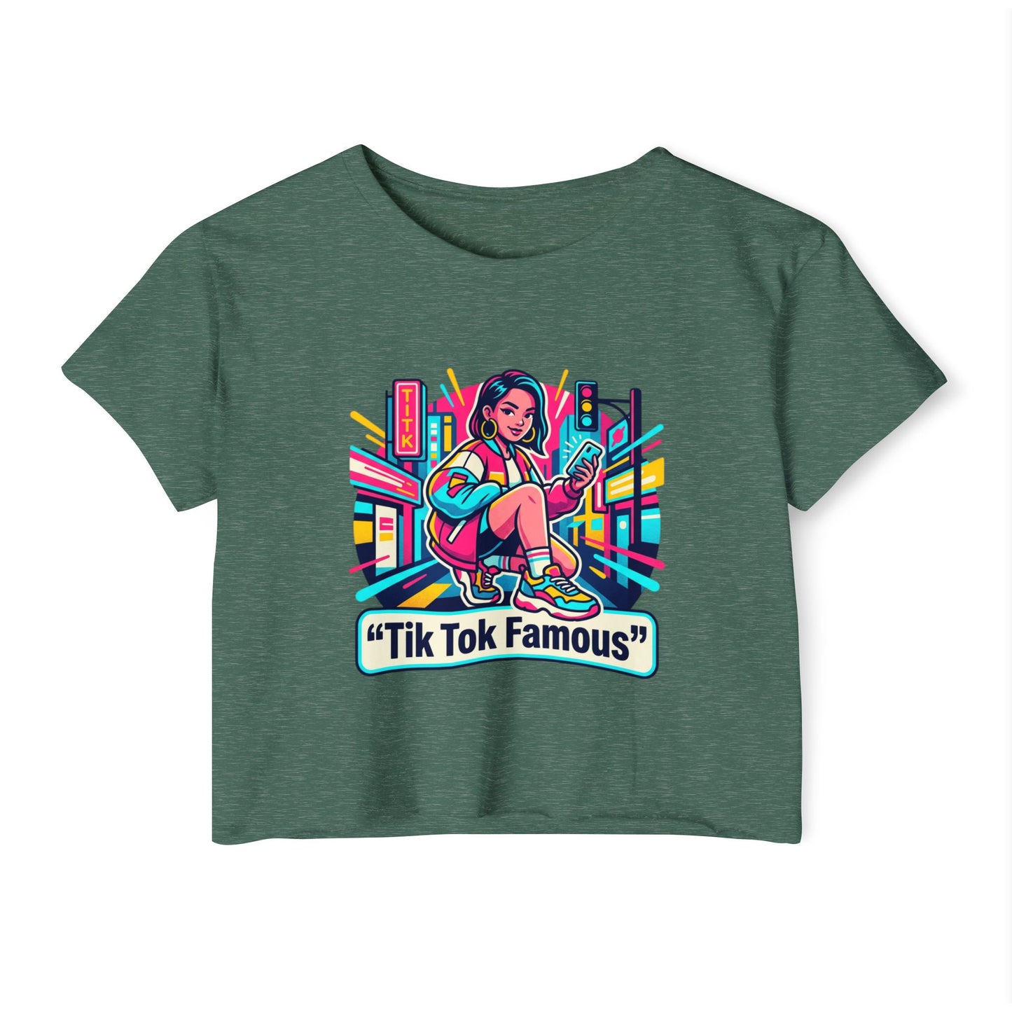 Tik Tok Famous Festival Crop Top — Neon Girl Streetwear Tee