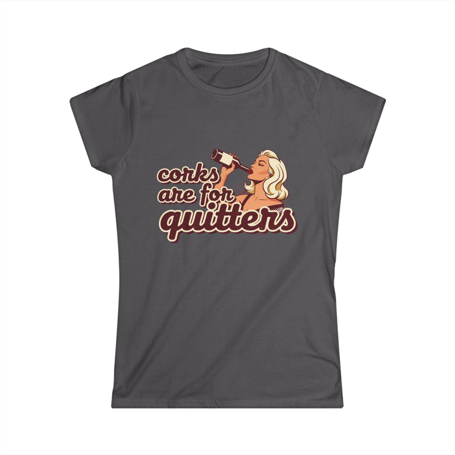 Women's Softstyle Tee, wine humor