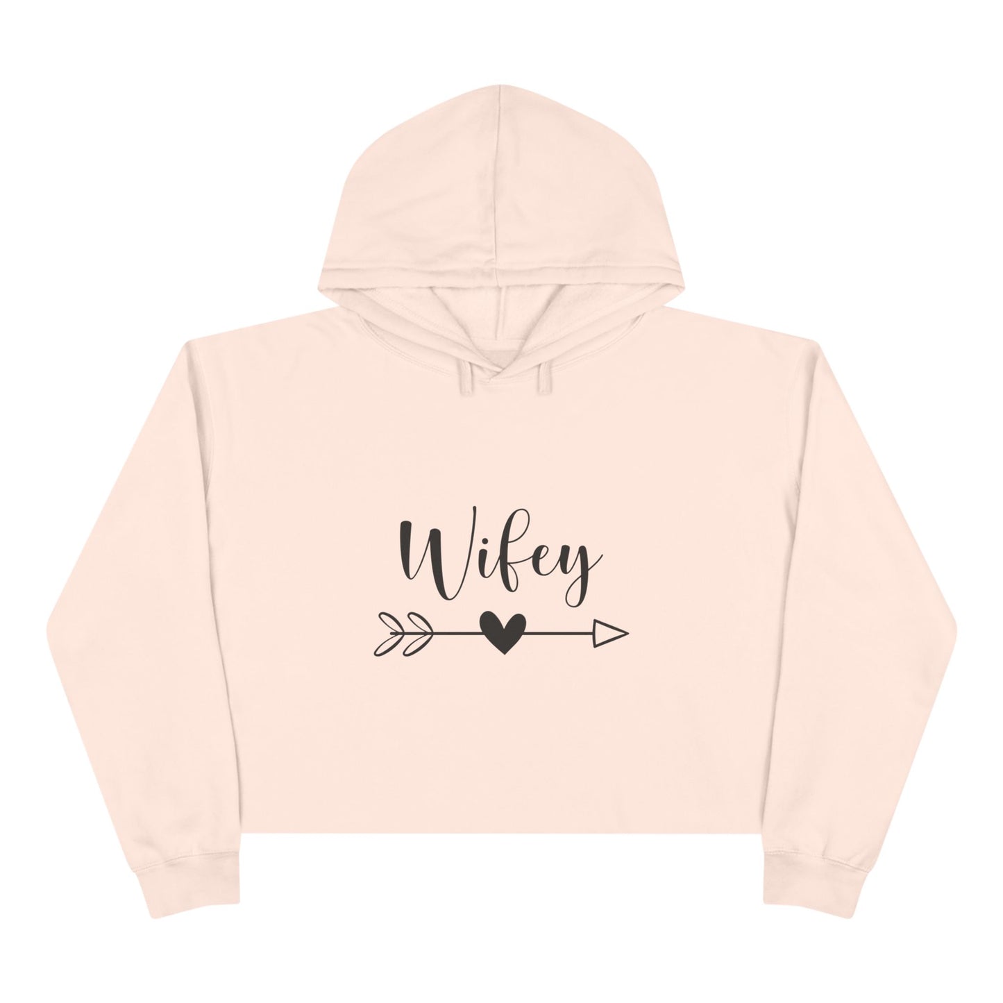 Wifey script with heart arrow Crop Hoodie | Bridal, Bachelorette