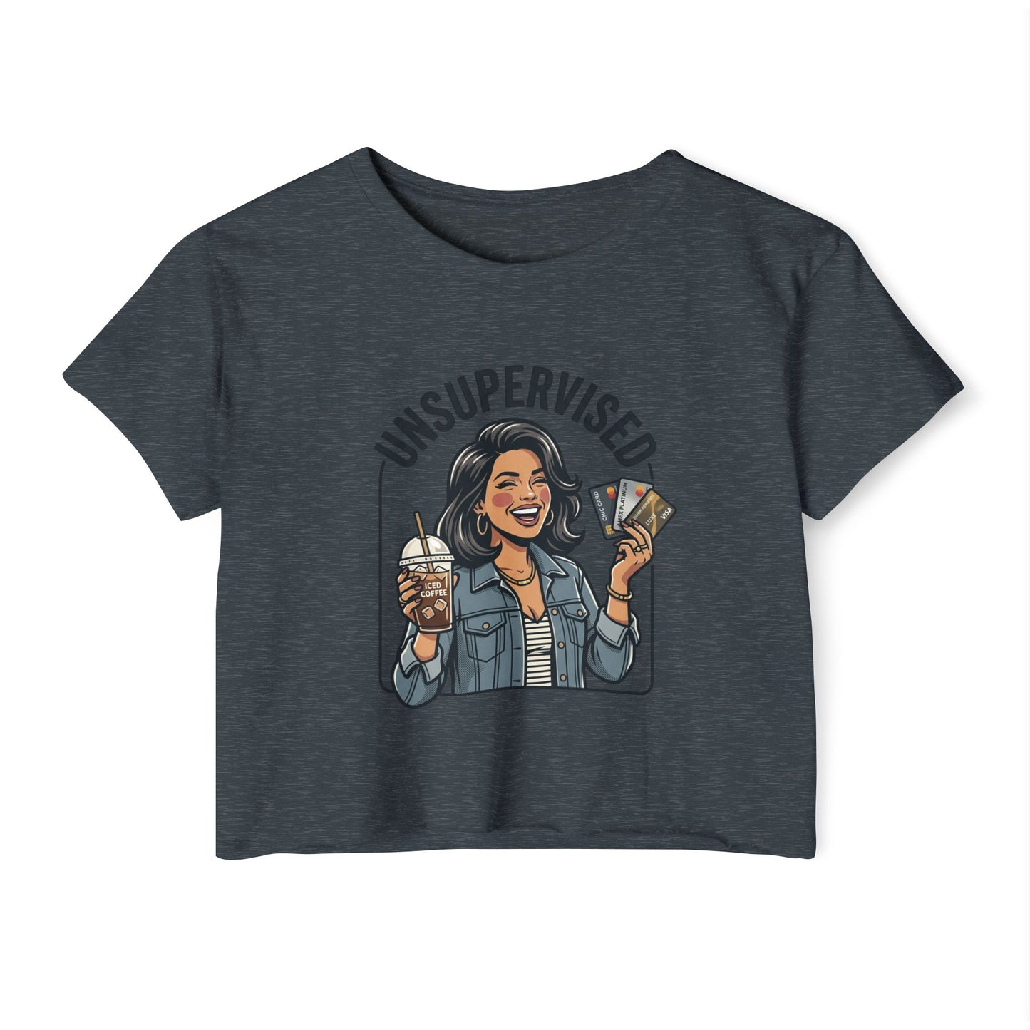 Crop Top — "Unsupervised" Graphic Women's Festival Crop Top