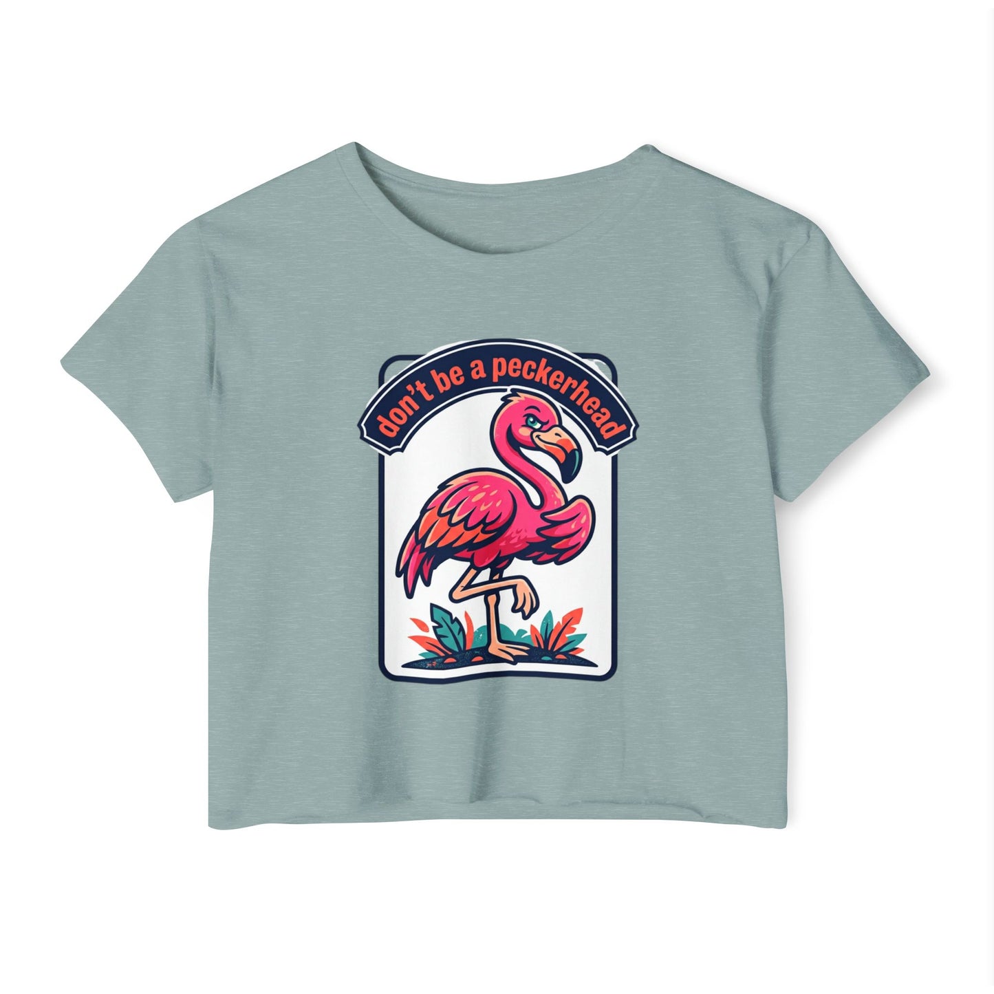 Flamingo 'Don't Be a Peckerhead' Festival Crop Top