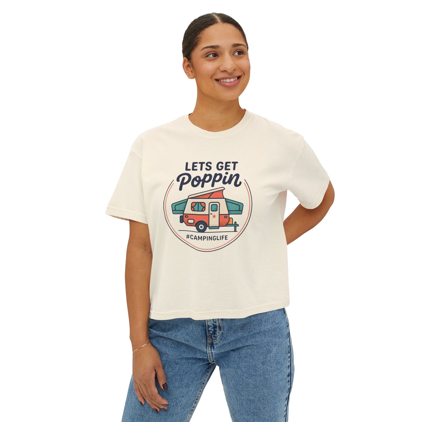 Lets Get Poppin Camper Tee — #CampingLife Retro RV Camping Shirt
