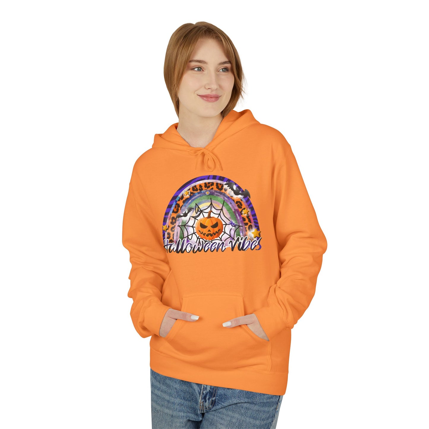 Halloween Vibes Unisex Softstyle Hoodie, Cozy Fall Sweatshirt, Autumn Fashion, Spooky Season Wear, Perfect for Halloween