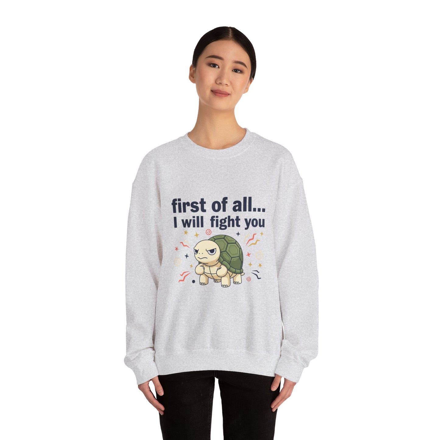 Cute Angry Turtle I Will Fight You sweatshirt | Graphic Crewneck