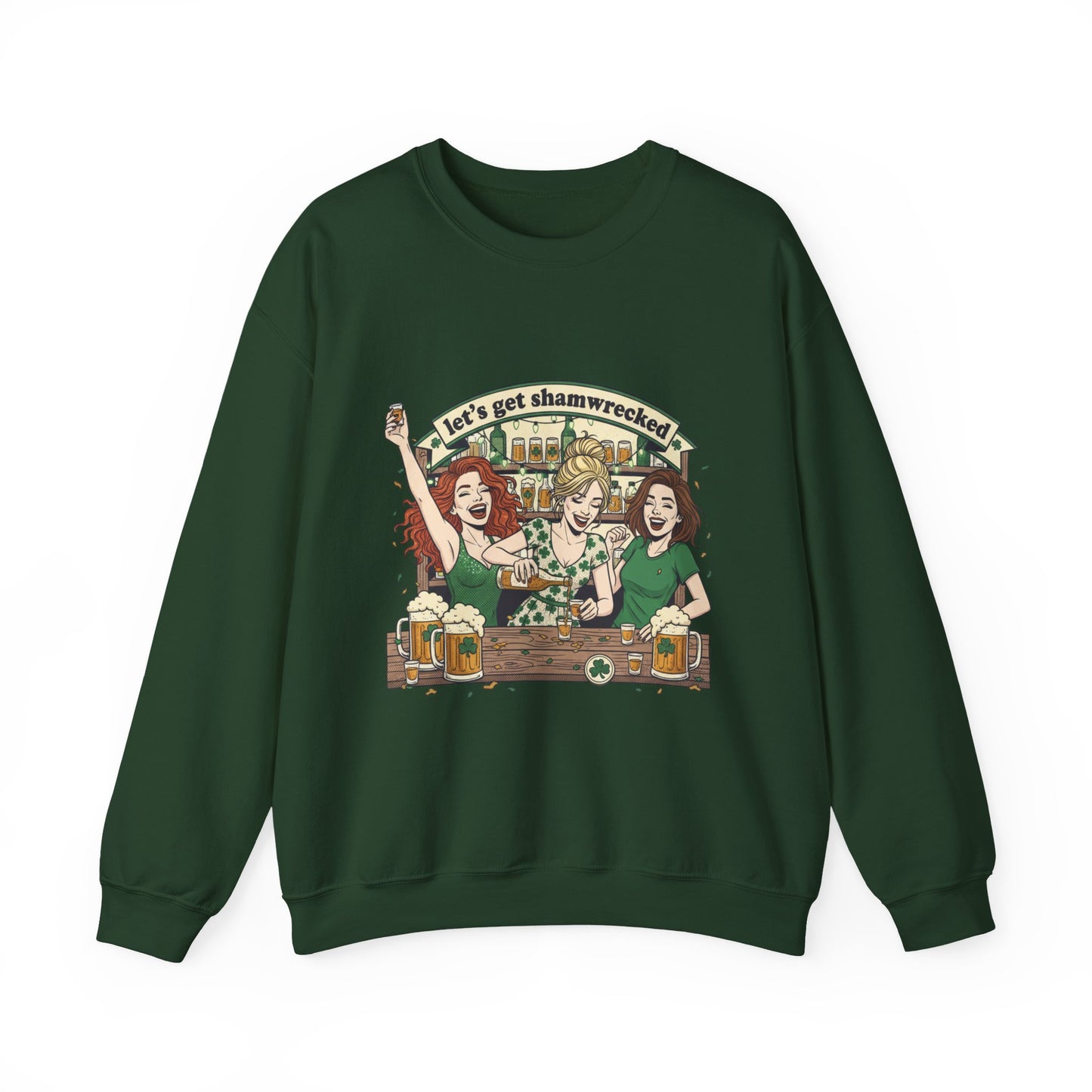 Let's Get Shamrocked Irish Pub Party Sweatshirt | St. Patrick's Day Beer Girls