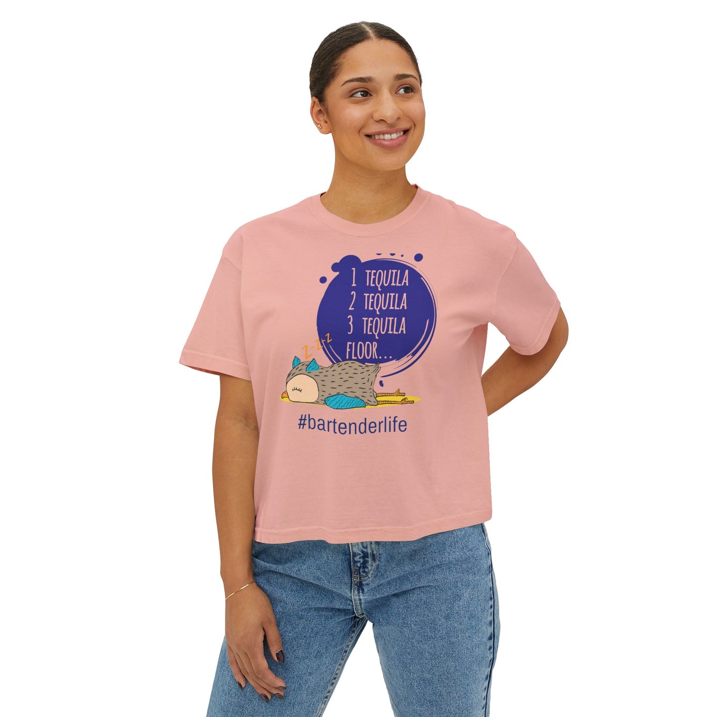 Tequila Lover's Boxy Tee, Funny Shirt for Bartenders, Casual Top, Gift for Party Enthusiasts, Summer Vibes, Weekend Wear