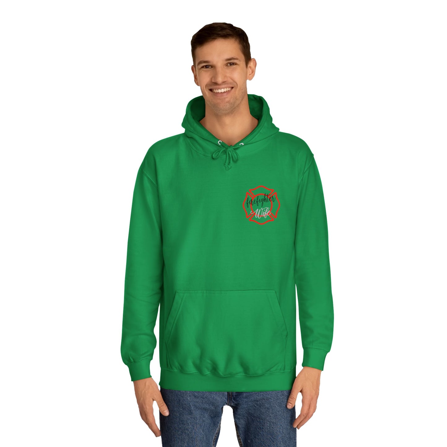 Firefighter Wife Unisex College Hoodie – Stylish Comfort for Celebrating Love & Dedication