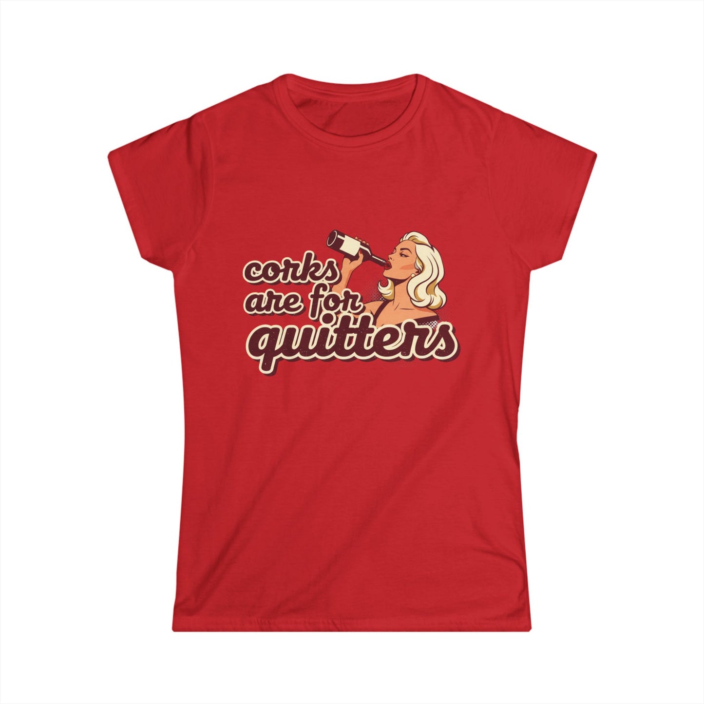 Women's Softstyle Tee, wine humor