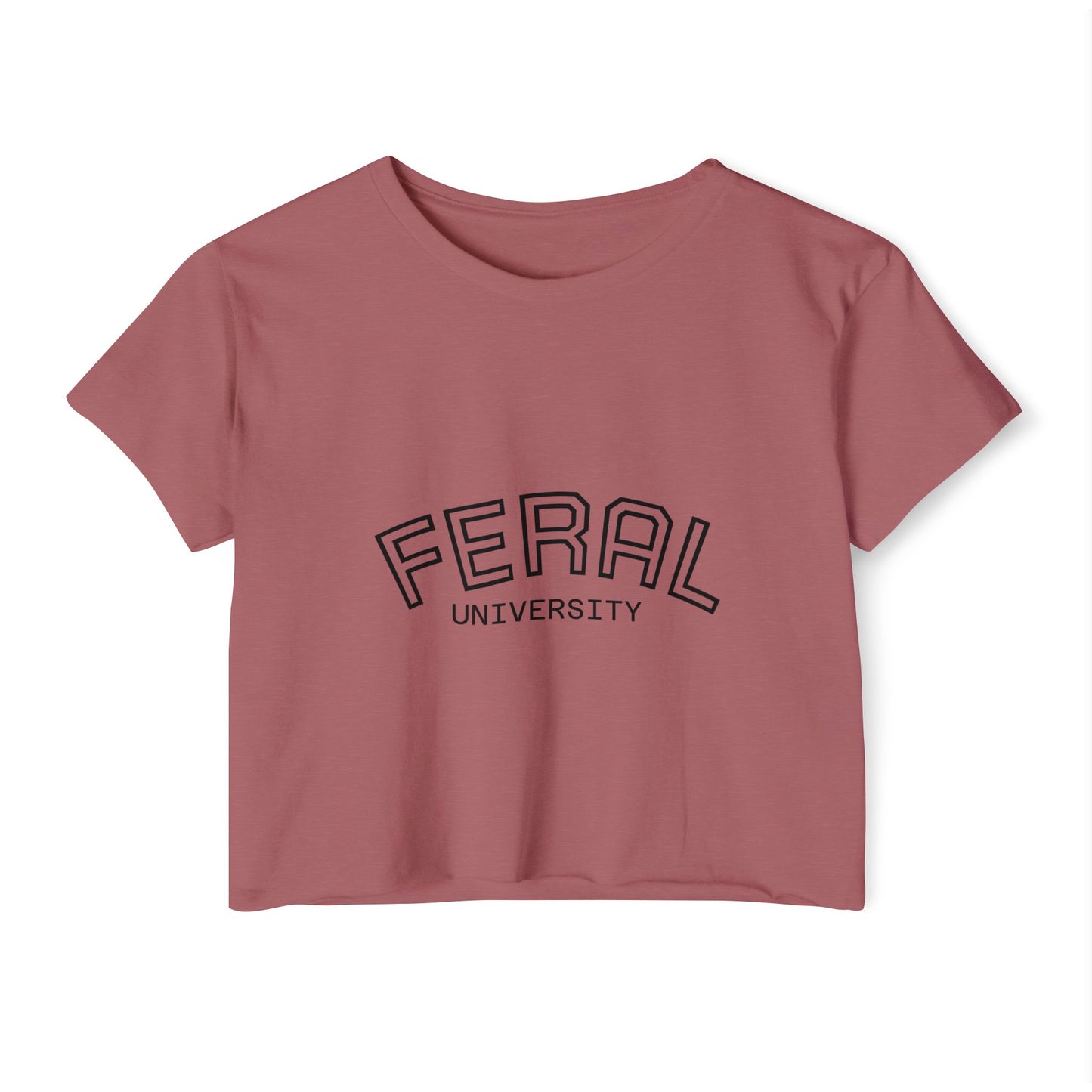 Feral University Crop Top — Women's Festival Graphic Tee