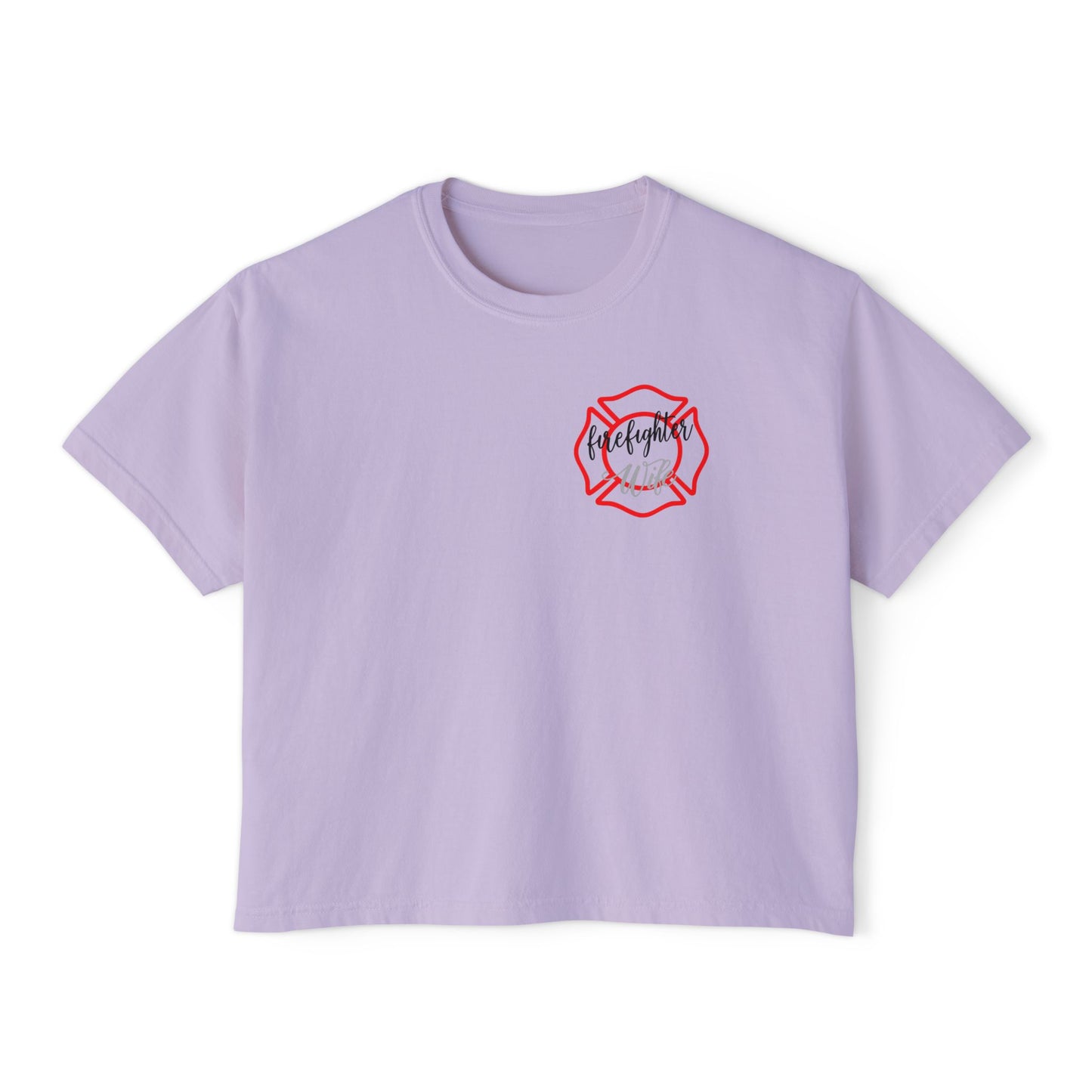 Women's Boxy Tee - #FireWife Graphic Shirt for Firefighter Wives