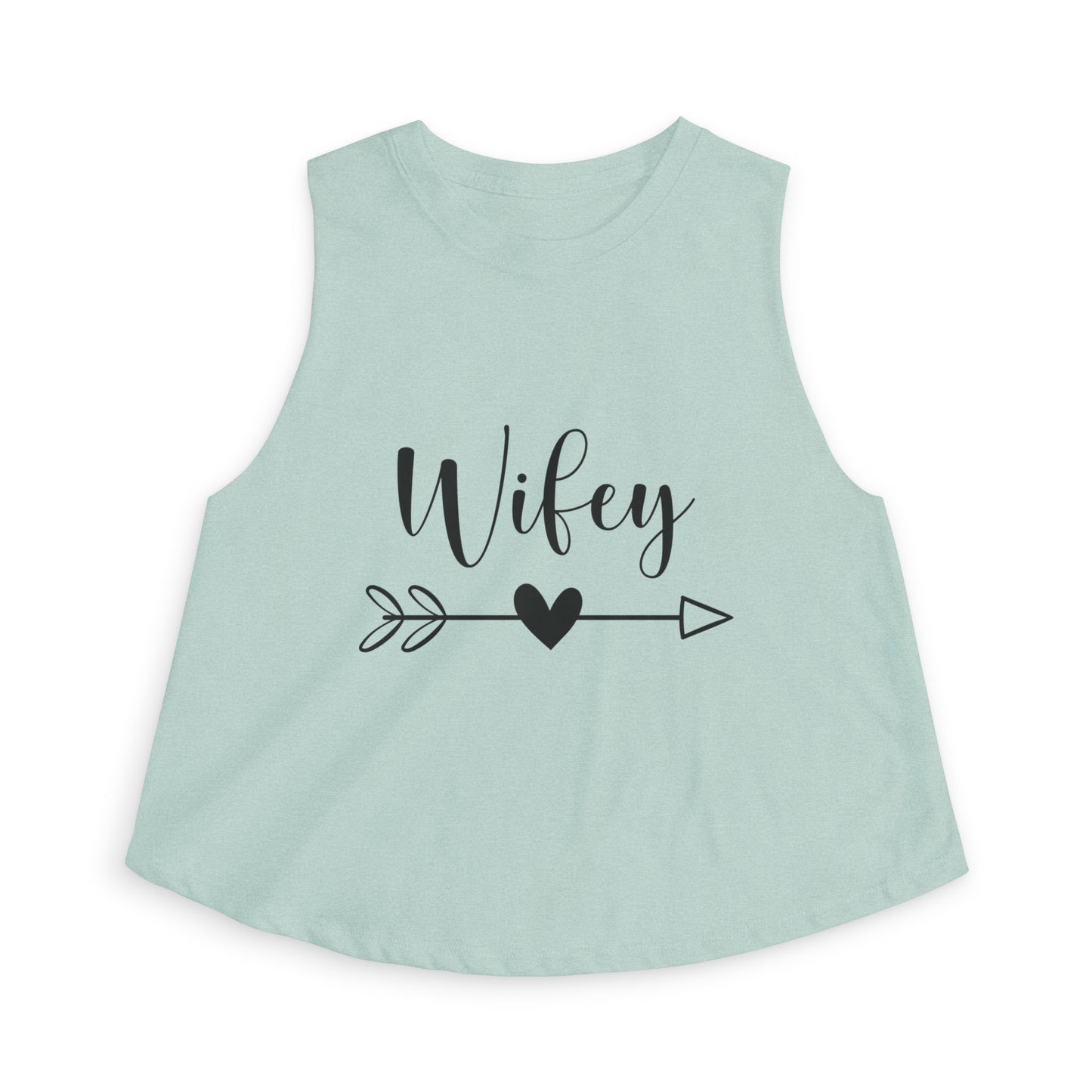 Wifey Crop Top — Cute Bridal Heart Arrow Tank for Brides, Bachelorette & Wedding Gifts