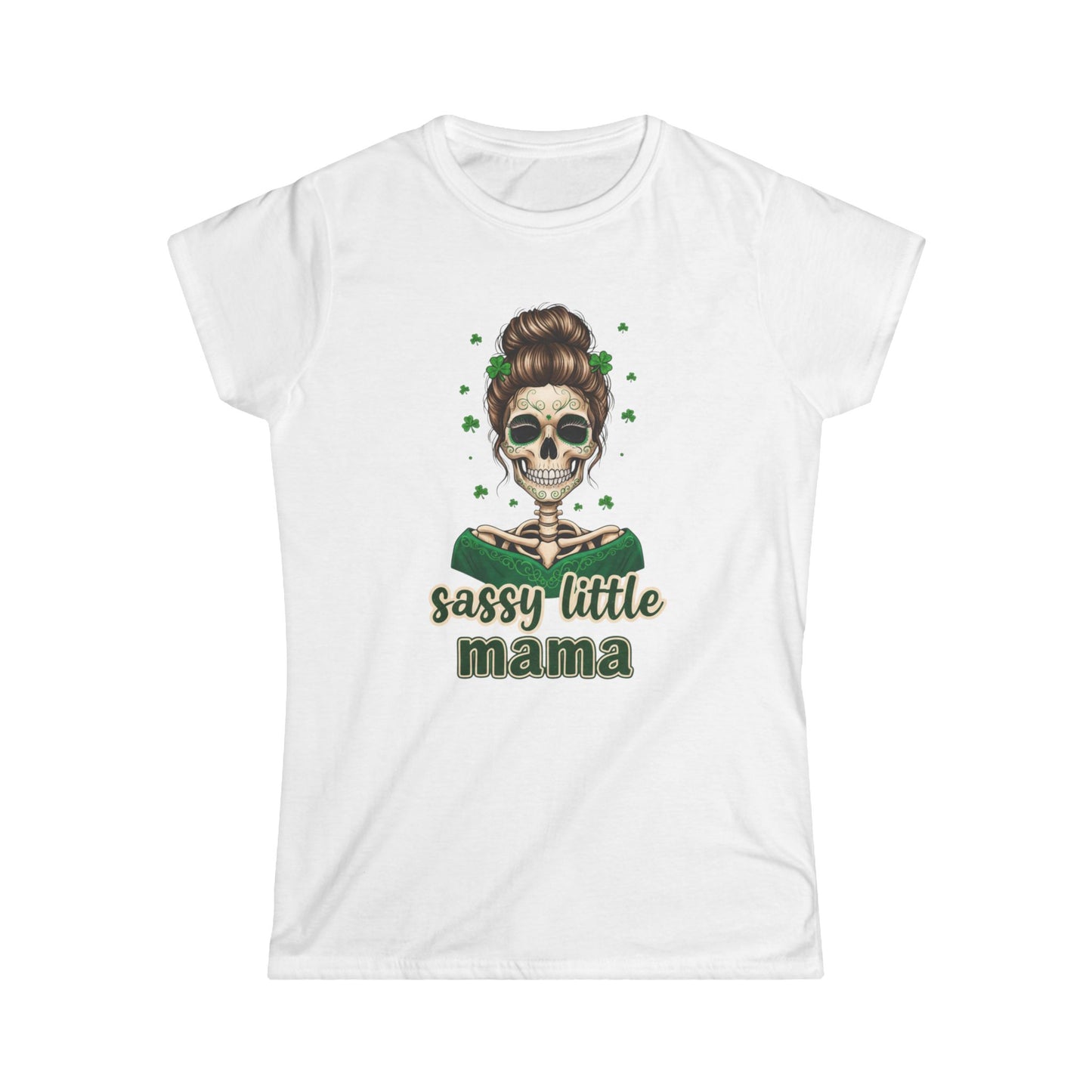 Sassy Little Mama skull design Tee | Mother's Day, St. Patrick's inspired