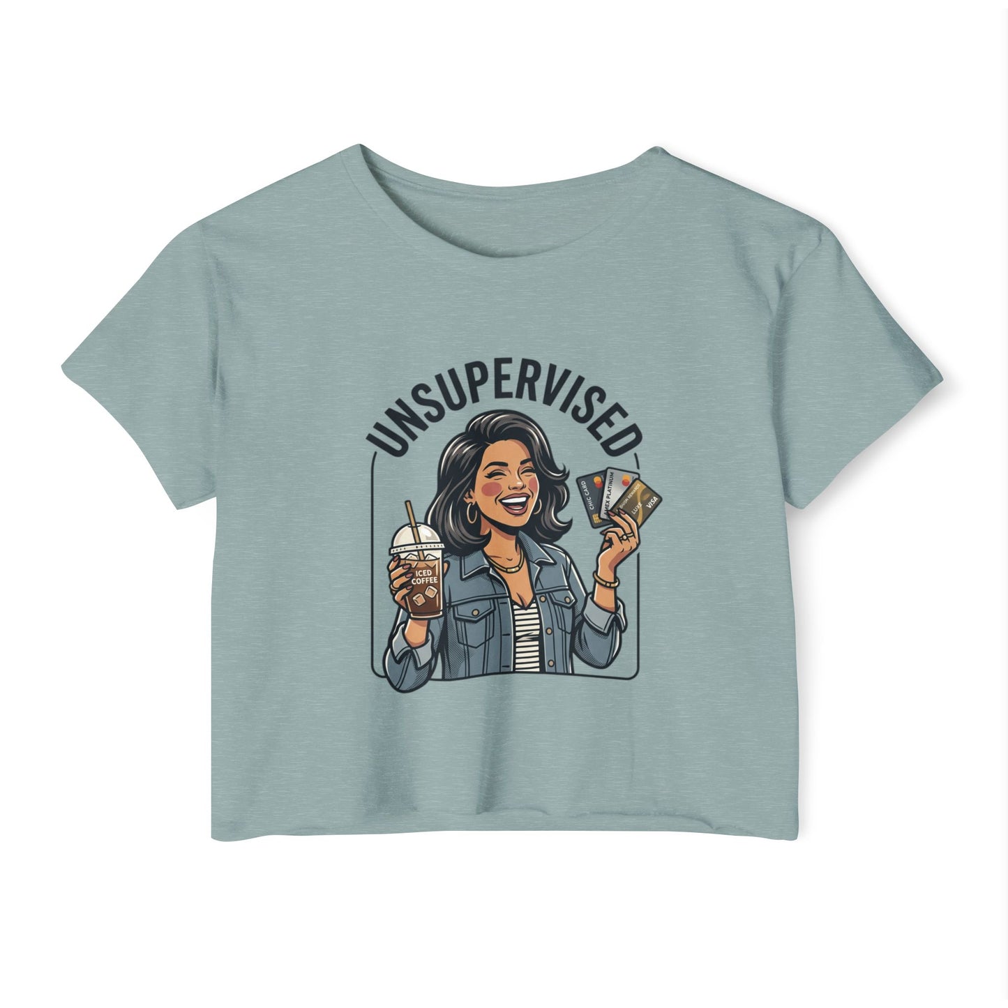 Crop Top — "Unsupervised" Graphic Women's Festival Crop Top