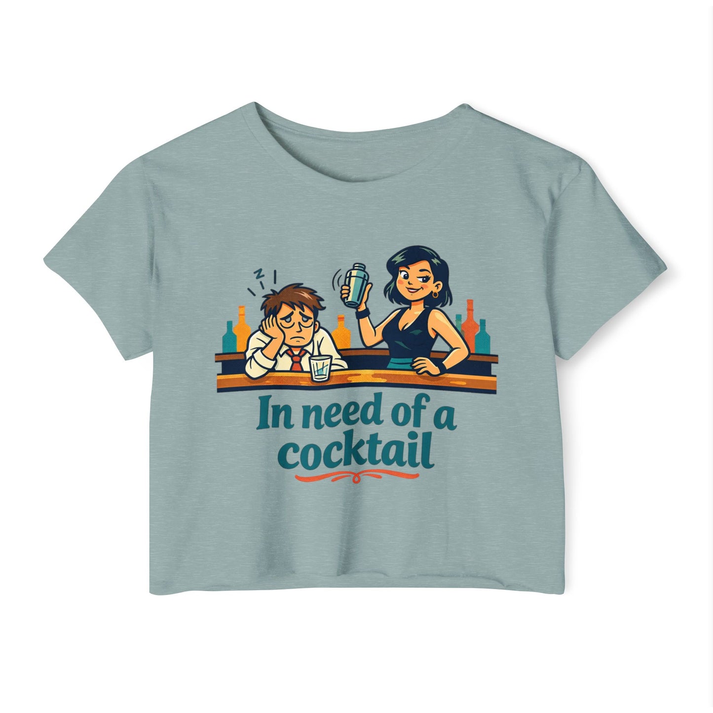 In Need of a Cocktail crop top | Women's festival shirt, bar humor