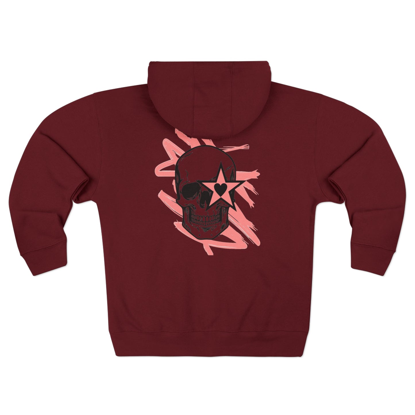 Unique & Imperfect Unisex Zip Hoodie - Edgy Skull Design