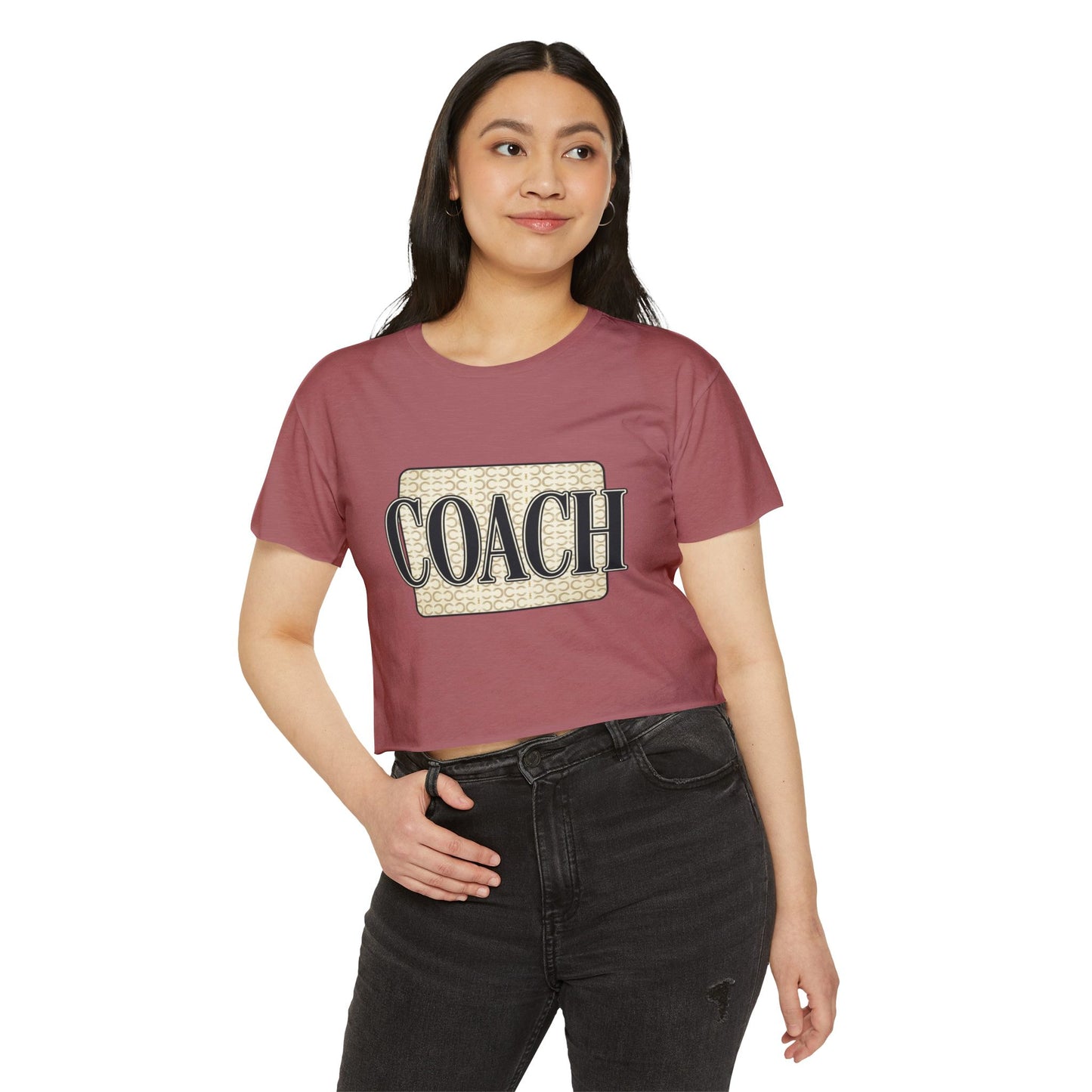 Coach Cropped Tee — Vintage Logo Festival Crop Top for Women