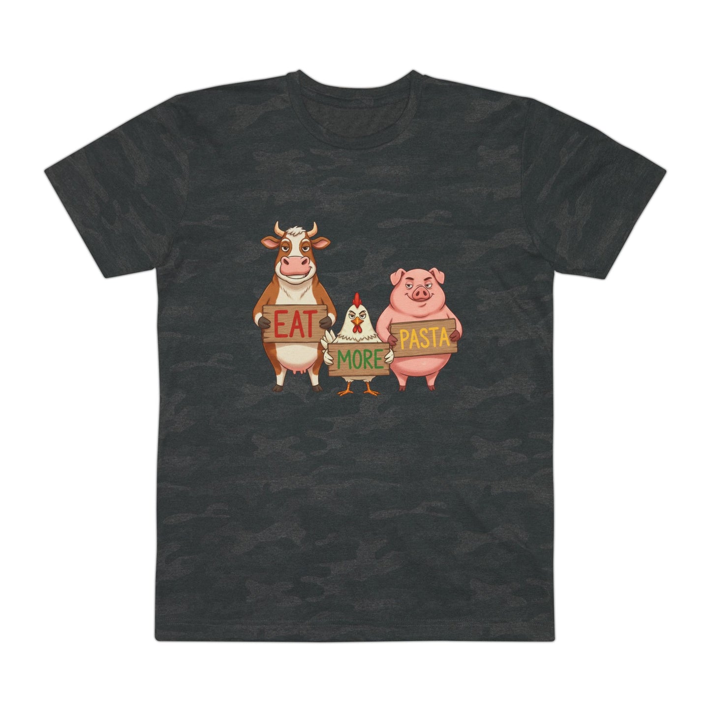 Eat More Pasta T-Shirt — Funny Cow Chicken Pig Graphic Tee